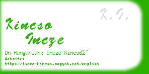kincso incze business card